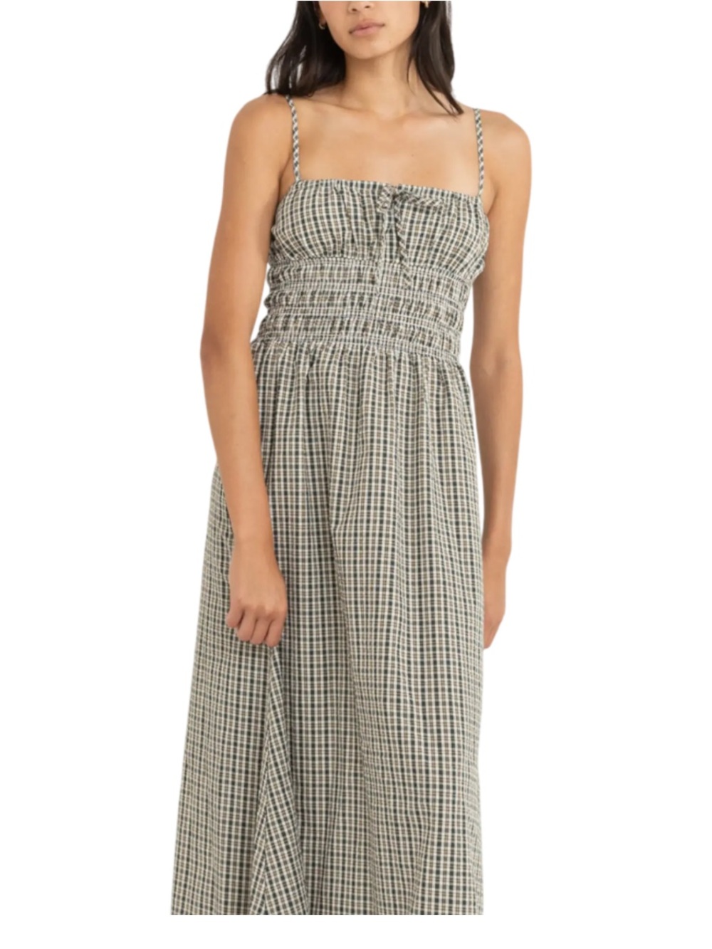 NWT!! Rhythm Antibes Plaid Midi Dress